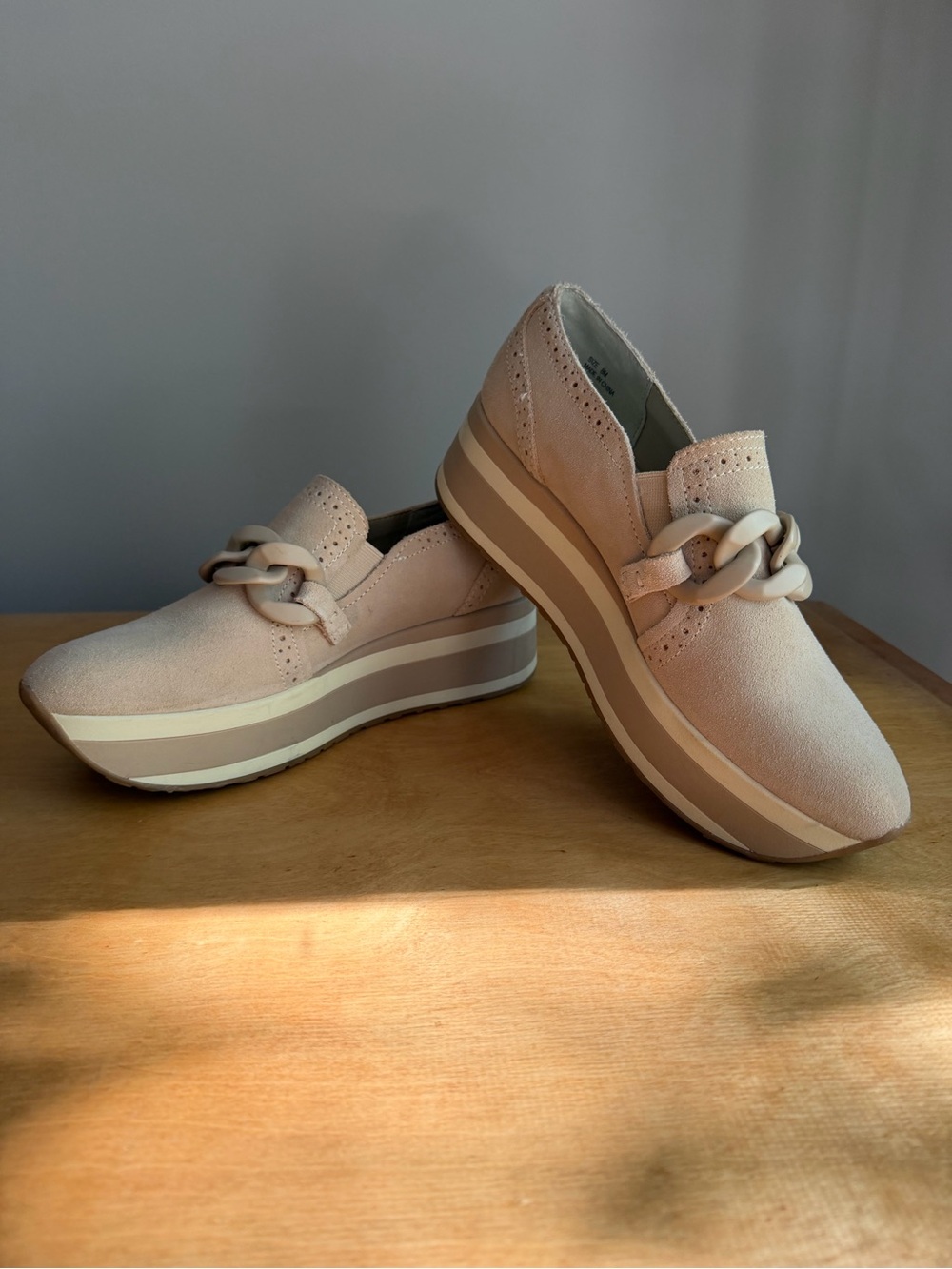 Dolce Vita Platform Slip-On Loafers with Chain Accent